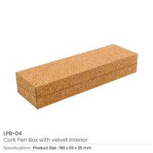 Cork Pen Box with Velvet Interior - Image 3