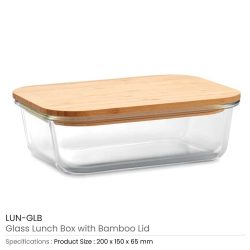 Glass Lunch Box with Bamboo Lid - Image 3
