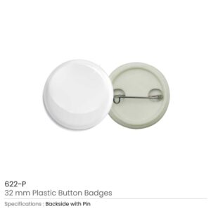 Plastic Button Badges 32 mm