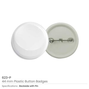 Plastic Button Badges 44 mm