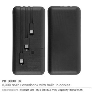 Powerbank with Inbuilt Cables in 8000 mAh - Image 3