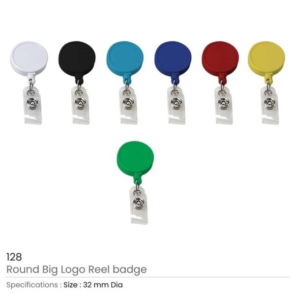 Jumbo Round Retractable Badge Reel with Belt Clip