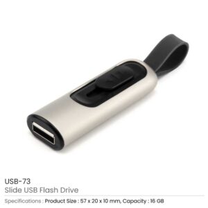 Slide Button USB 16GB with Strap - Image 3