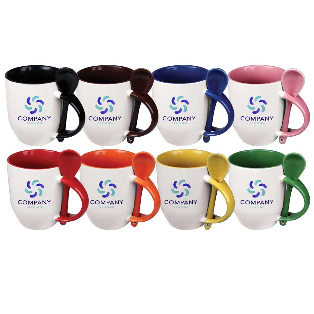 Custom Ceramic Mug with Spoon Magic Trading Company MTC