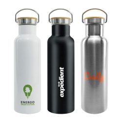 Stainless Steel Bamboo Flask - Image 2