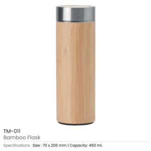 Stainless Steel Bamboo Flask - Image 3