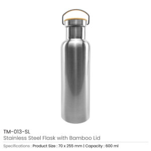 Stainless Steel Bamboo Flask - Image 7