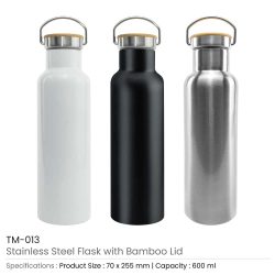 Stainless Steel Bamboo Flask - Image 6