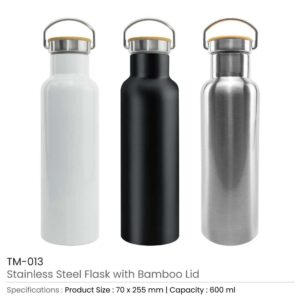 Stainless Steel Bamboo Flask - Image 6