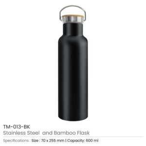 Stainless Steel Bamboo Flask - Image 3