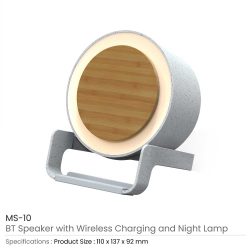 BT Speakers with 10W Wireless Charging & Night Lamp - Image 3
