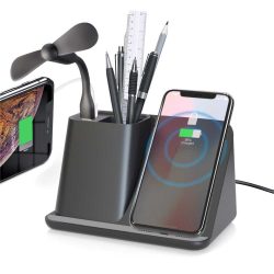 Desktop Pen Holder with 5W Wireless Charger - Image 3