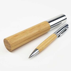 Metal and Bamboo Pens with Tube Box - Image 4