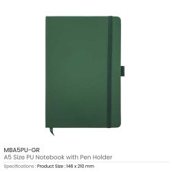 PU Notebooks with Pen Holder in A5 Size - Image 17