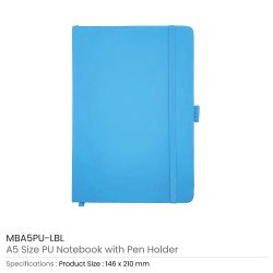 PU Notebooks with Pen Holder in A5 Size - Image 15