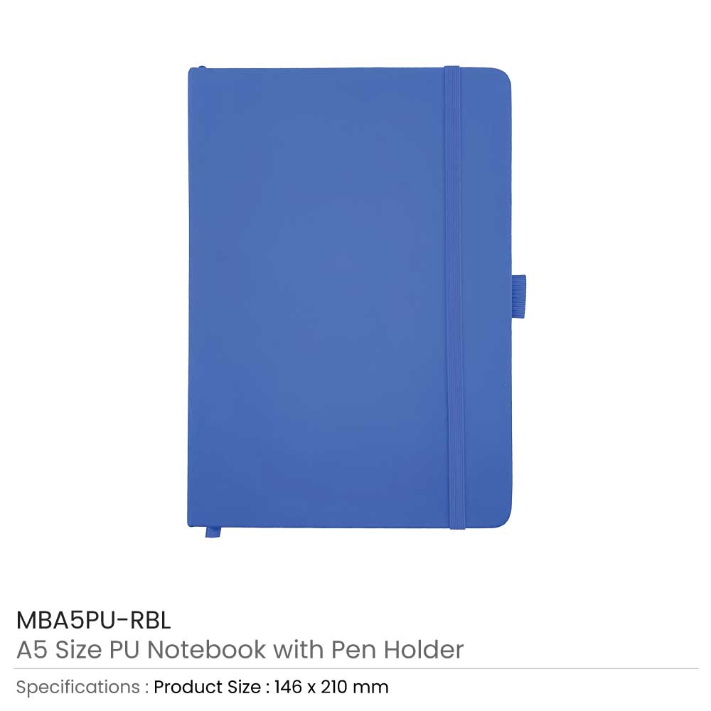 PU-Notebook-with-Pen-Holder-Royal-Blue-MBA5PU-RBL