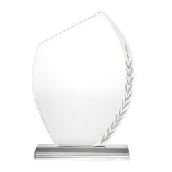 Crystal Awards with Engraved Leaf Design & Box - Image 1