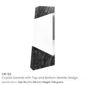 Crystal Awards Top & Bottom Marble Design with Gift Box - Image 3