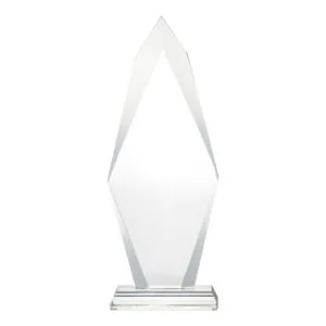 Flame Shaped Crystal Awards with Glass base & Box