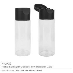 Hand Sanitizer Gel Plastic Bottle with Cap 60 ml - Image 3