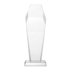 Hexagon Shaped Crystal Awards with Glass Base & Box - Image 1
