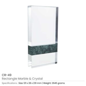 Rectangle Marble and Crystal Awards with Gift Box - Image 3