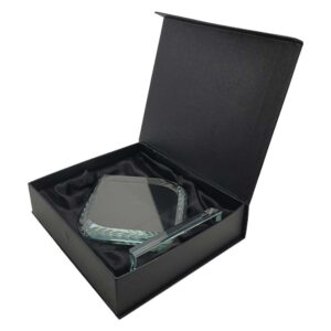 Rhombus Shaped Crystal Awards with Engraved Design & Box - Image 4