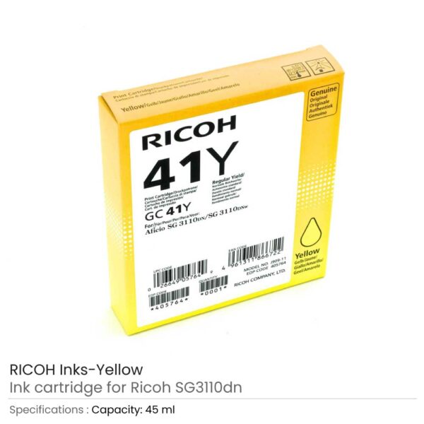Ricoh GC41 Inks Cartridge Yellow