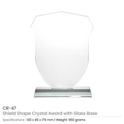 Shield Shaped Crystal Awards with Gift Box - Image 3
