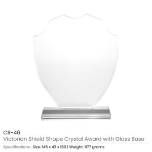 Victorian Shield Crystal Awards with Gift Box - Image 3