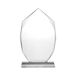 Wide Flame Crystal Awards with Glass base & Box - Image 1