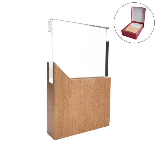 Crystal Awards with Wooden Base