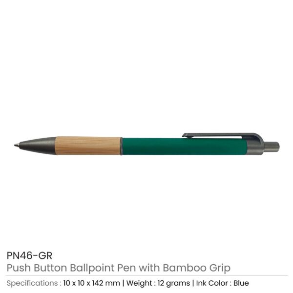 Pen with Bamboo Grip Green