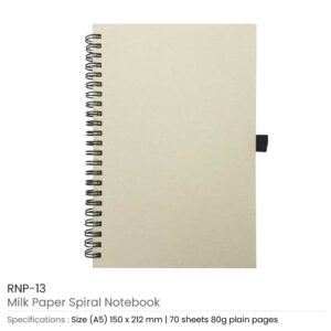 A5 Size Milk Paper Spiral Notebooks, 70 Sheets 80 GSM - Image 3