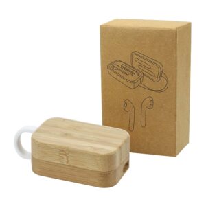 BT Earbuds with Bamboo Case & High Audio Quality - Image 5