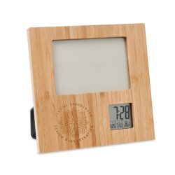Bamboo Photo Frame with Digital Clock & Weather Station - Image 2