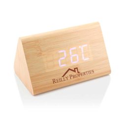 Triangular Wooden Digital Desk Clock Eco-Friendly - Image 2