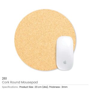 Eco-Friendly Cork Round Mouse Pads - Image 3