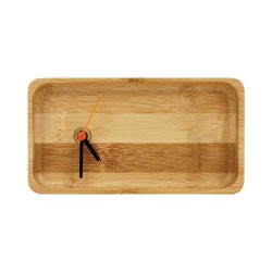 Eco-Friendly Rectangular Bamboo Desk Clock - Image 1