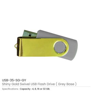 Shiny Gold Swivel USB Flash Drives - Image 13