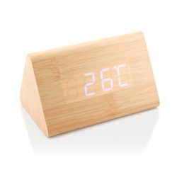 Triangular Wooden Digital Desk Clock Eco-Friendly - Image 1