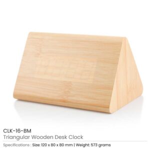 Triangular Wooden Digital Desk Clock Eco-Friendly - Image 3