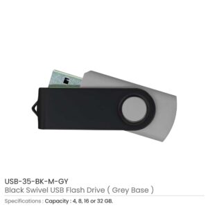 Black Swivel USB Flash Drives - Image 13