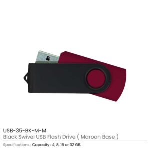 Black Swivel USB Flash Drives - Image 12