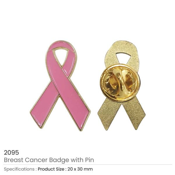 6 Pcs Breast Cancer Badge Holder Retractable Pink Ribbon Badge