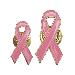 Breast Cancer Awareness Badges with Pin / Gold Magnet - Image 1