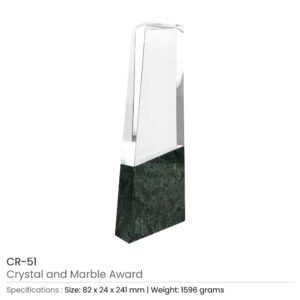 Crystal and Marble Awards with Wooden Gift Box - Image 3