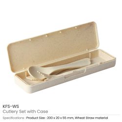 3Pcs Cutlery Set with Case Including a Fork, Knife, & Spoon - Image 3