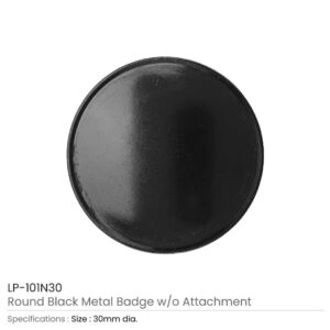 Round Black Metal Badges without Attachment - Image 3