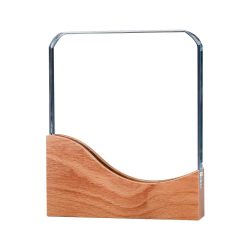 Square Crystal Awards with Wooden Base - Image 1